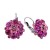 Platinum plated flower shape pink zircon ethnic earrings set